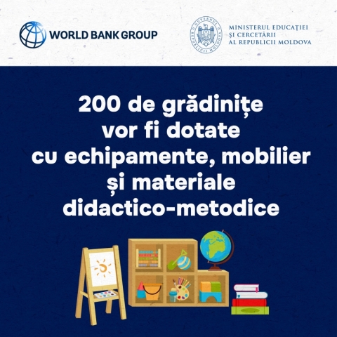 MEC a publicat lista celor 200 de grădinițe din țară care vor fi dotate cu echipamente, mobilier și materiale didactico-metodice